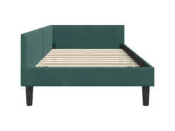 vidaXL Eckbettgestell mit Kopfteil 80 x 200 cm Stoff 42016136 Dunkelgrün