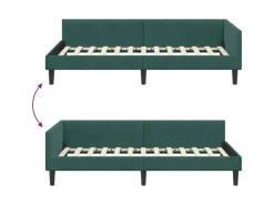 vidaXL Eckbettgestell mit Kopfteil 80 x 200 cm Stoff 42016136 Dunkelgrün