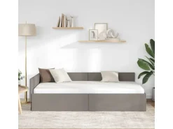 vidaXL Eckbettgestell mit Kopfteil 100 x 200 cm Stoff 42016056