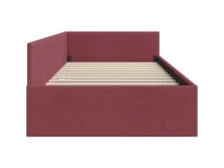 New vidaXL Eckbettgestell mit Kopfteil 90 x 200 cm Stoff 42016046 Weinrot