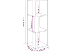 Best vidaXL Eckregal Betongrau 33x33x100 cm Holzwerkstoff