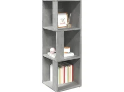 Best vidaXL Eckregal Betongrau 33x33x100 cm Holzwerkstoff