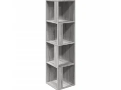 Clearance vidaXL Eckregal Grau Sonoma 33x33x132 cm Holzwerkstoff