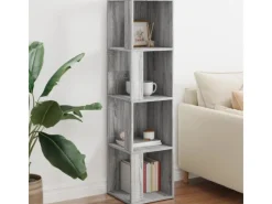 Clearance vidaXL Eckregal Grau Sonoma 33x33x132 cm Holzwerkstoff