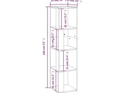 Clearance vidaXL Eckregal Grau Sonoma 33x33x132 cm Holzwerkstoff
