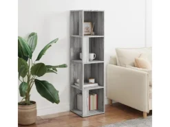 Clearance vidaXL Eckregal Grau Sonoma 33x33x132 cm Holzwerkstoff