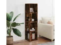 Discount vidaXL Eckregal Räuchereiche 33x33x132 cm Holzwerkstoff