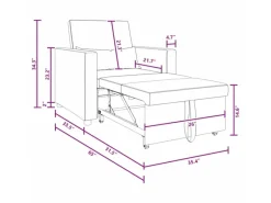 Best vidaXL Einzel-Schlafsofa mit Rädern 90 x 165 x 87 cm Stoff 42002685 Dunkelgrau