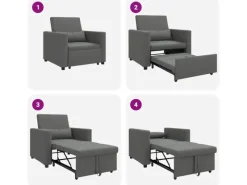 Best vidaXL Einzel-Schlafsofa mit Rädern 90 x 165 x 87 cm Stoff 42002685 Dunkelgrau