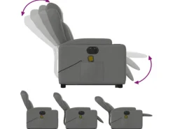 vidaXL Elektrischer Massagesessel mit Aufstehhilfe Dunkelgrau Stoff Modell 6