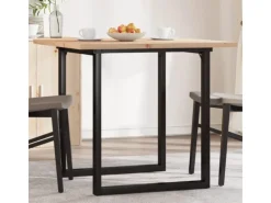 vidaXL Esstisch O-Gestell 90x90x75,5 Massivholz Kiefer und Gusseisen