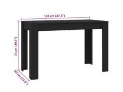 Hot vidaXL Esstisch Schwarz Holzwerkstoff 120x60x76 cm