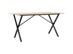 Clearance vidaXL Esstisch X-Gestell 140x80x75 cm Massivholz Kiefer und Gusseisen