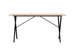 Clearance vidaXL Esstisch X-Gestell 140x80x75 cm Massivholz Kiefer und Gusseisen