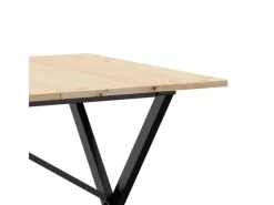 Clearance vidaXL Esstisch X-Gestell 140x80x75 cm Massivholz Kiefer und Gusseisen