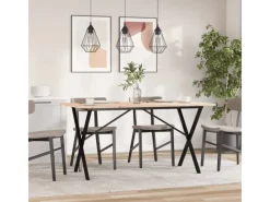 Clearance vidaXL Esstisch X-Gestell 140x80x75 cm Massivholz Kiefer und Gusseisen