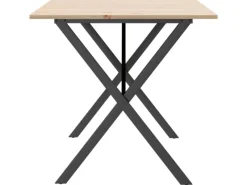 Clearance vidaXL Esstisch X-Gestell 140x80x75 cm Massivholz Kiefer und Gusseisen