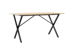 Clearance vidaXL Esstisch X-Gestell 140x80x75 cm Massivholz Kiefer und Gusseisen