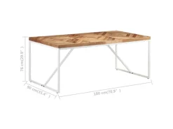 vidaXL Esstisch 180x90x76 cm Akazie und Mango Massivholz mit natürlichem Finish