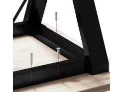 vidaXL Esstisch Y-Gestell 100x50x75 cm Massivholz Kiefer und Gusseisen