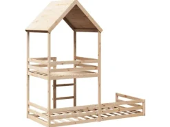 vidaXL Etagenbett mit Dach 80x200 cm Massivholz Kiefer2012220