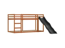 Online vidaXL Etagenbett mit Rutsche und Gardinen Blau 90x200 cm2097616