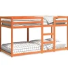 vidaXL Etagenbett Wachsbraun 90x200 cm Massivholz Kiefer1954607