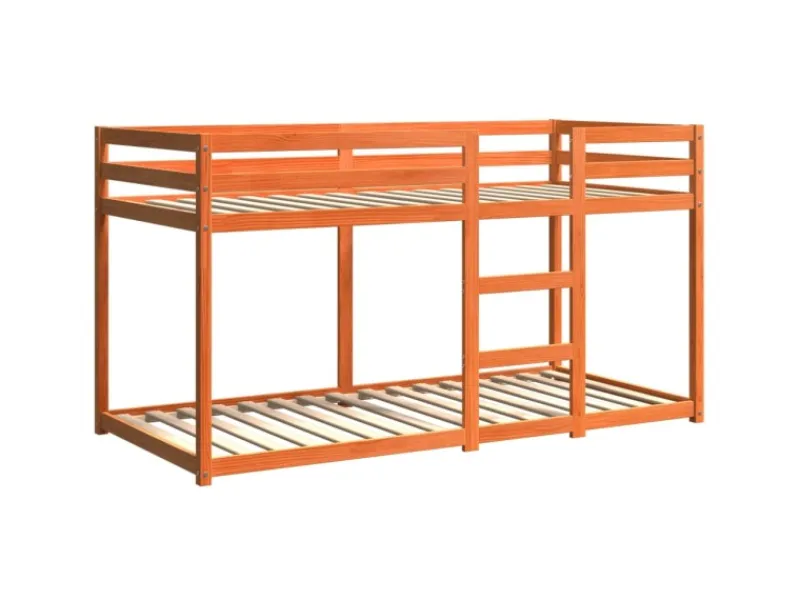 vidaXL Etagenbett Wachsbraun 90x200 cm Massivholz Kiefer1954607