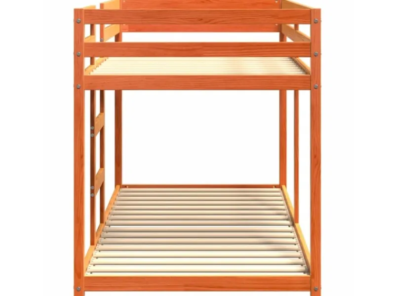 vidaXL Etagenbett Wachsbraun 90x200 cm Massivholz Kiefer1954607