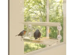 vidaXL Fenster-Futterstellen für Vögel 2 Stk. Acryl 30x12x15 cm