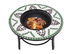 Outlet vidaXL Feuerstelle Mosaik Keramik Grün 68 cm