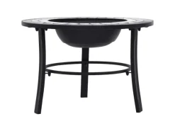 Hot vidaXL Feuerstelle Mosaik Keramik Schwarz und Weiß 68 cm