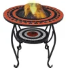 Sale vidaXL Feuertisch Mosaik Keramik Terracotta und Weiß 68 cm