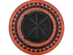 Sale vidaXL Feuertisch Mosaik Keramik Terracotta und Weiß 68 cm
