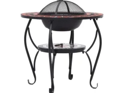 Sale vidaXL Feuertisch Mosaik Keramik Terracotta und Weiß 68 cm