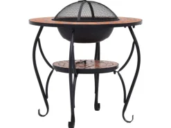vidaXL Feuertisch Mosaik Keramik Terracotta 68 cm