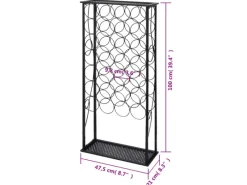 vidaXL Flaschenregal für 28 Flaschen Metall 47,5 x 21 x 100 cm