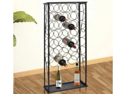 vidaXL Flaschenregal für 28 Flaschen Metall 47,5 x 21 x 100 cm