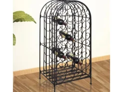 vidaXL Flaschenregal für 35 Flaschen Metall