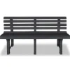 vidaXL Gartenbank 145,5 cm Kunststoff Anthrazit