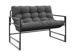 Online vidaXL Gartenbank mit Kissen Anthrazit 113 cm Stahl