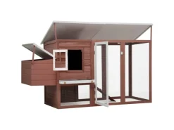 vidaXL Garten-Hühnerstall mit 1 Legenest Braun Holz