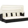 Hot vidaXL Garten-Sonneninsel mit Dach Schwarz Poly Rattan
