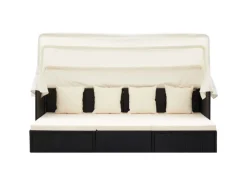 Hot vidaXL Garten-Sonneninsel mit Dach Schwarz Poly Rattan