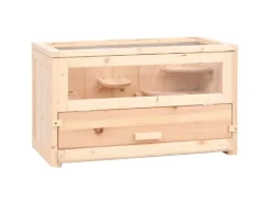 vidaXL Hamsterkäfig 60x30x35 cm Massivholz Tanne