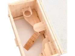 vidaXL Hamsterkäfig 60x30x35 cm Massivholz Tanne