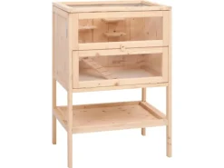vidaXL Hamsterkäfig 55x40x80 cm Massivholz Tanne