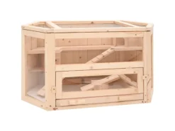Hot vidaXL Hamsterkäfig 80x40x43 cm Massivholz Tanne