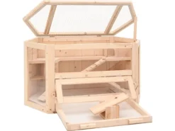 Hot vidaXL Hamsterkäfig 80x40x43 cm Massivholz Tanne