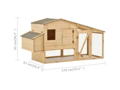 Hot vidaXL Hühnerkäfig Massivholz Kiefer 178x67x92 cm